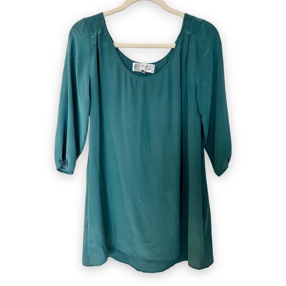 EUC Urban Outfitters Emerald Green Silky Shift Tunic Dress by Rapscallion - Picture 7 of 7